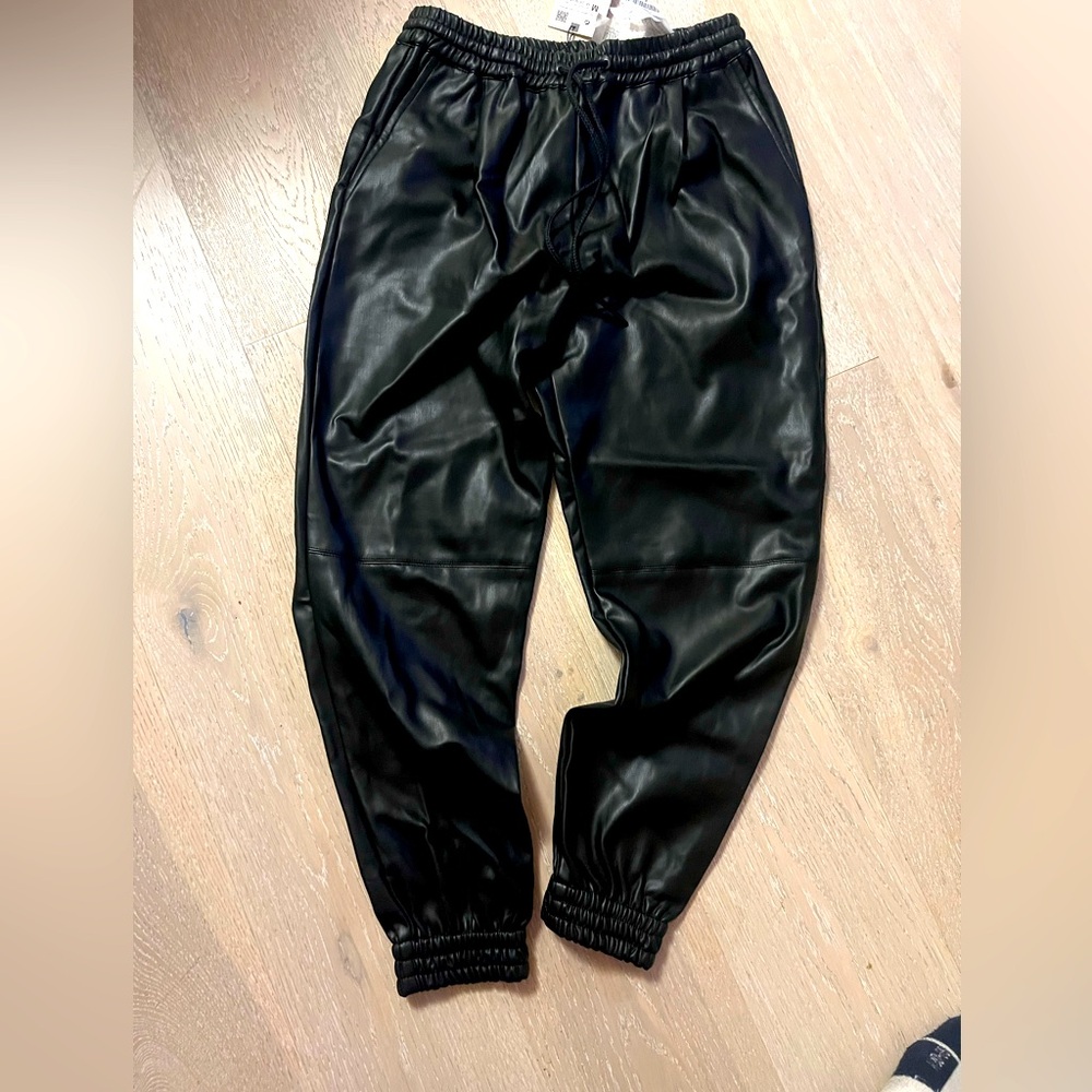 Zara black faux leather new with tags size medium